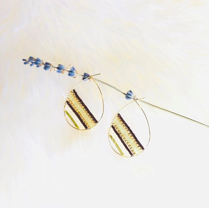 NEW! MOSS Delica® Seed Beads Teardrop Hoop Earrings