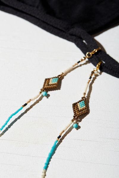 DORJE MASK CHAIN & NECKLACE W/ TURQUOISE